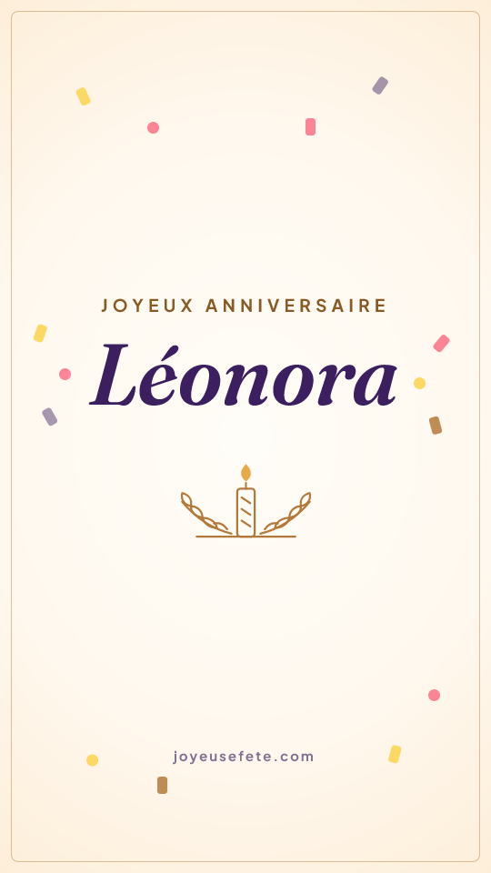 Image « Joyeux anniversaire Léonora » au format story