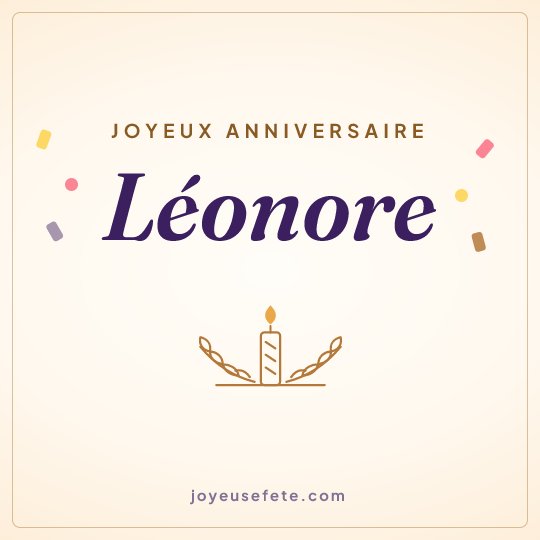 Image carrée « Joyeux anniversaire Léonore » pour WhatsApp