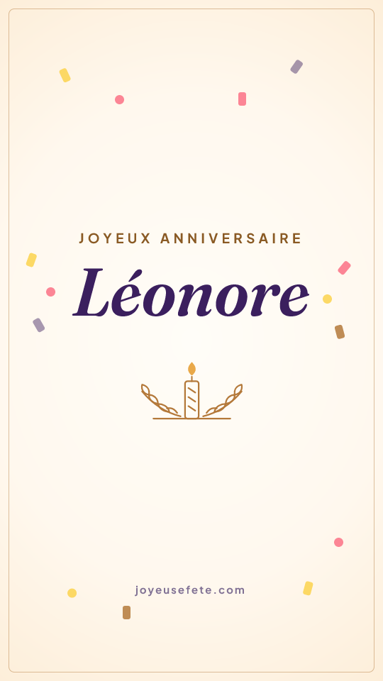 Image « Joyeux anniversaire Léonore » au format story