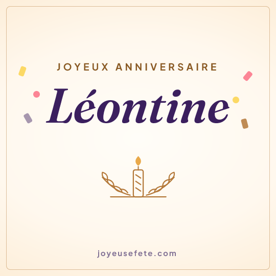 Image carrée « Joyeux anniversaire Léontine » pour WhatsApp