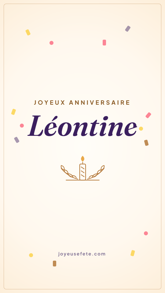 Image « Joyeux anniversaire Léontine » au format story