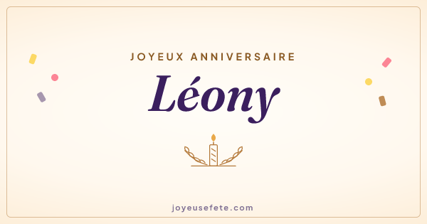 Image « Joyeux anniversaire Léony » au format large