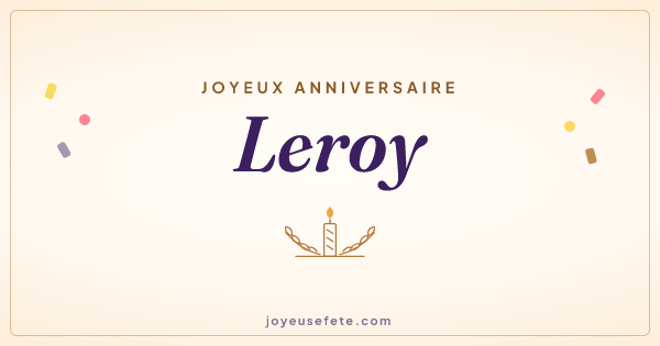 Image « Joyeux anniversaire Leroy » au format large