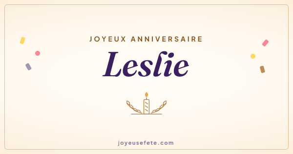 Image « Joyeux anniversaire Leslie » au format large