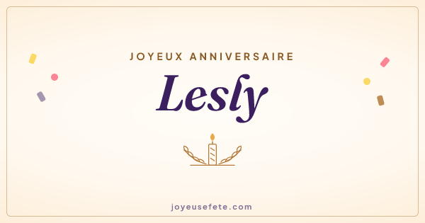 Image « Joyeux anniversaire Lesly » au format large