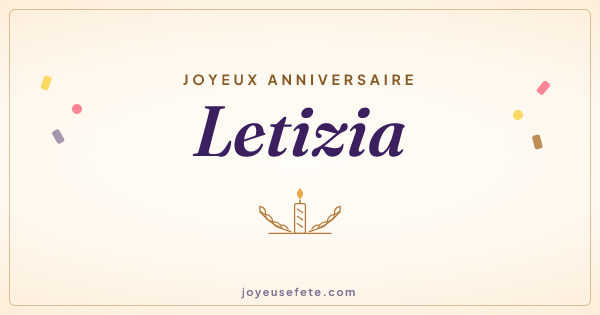 Image « Joyeux anniversaire Letizia » au format large