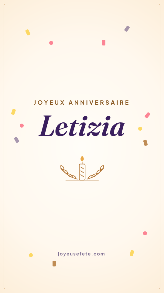 Image « Joyeux anniversaire Letizia » au format story