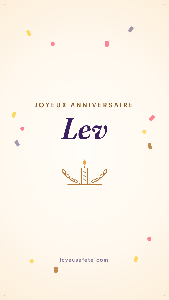 Image « Joyeux anniversaire Lev » au format story