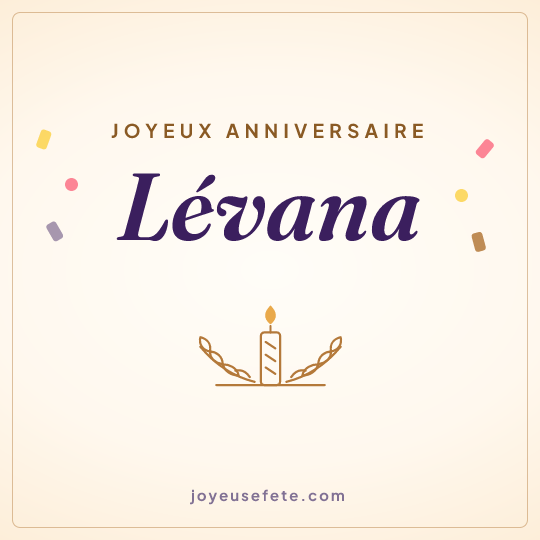 Image carrée « Joyeux anniversaire Lévana » pour WhatsApp