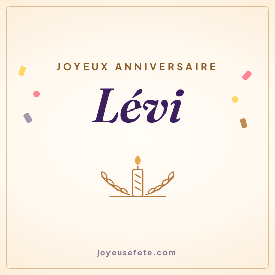 Image carrée « Joyeux anniversaire Lévi » pour WhatsApp