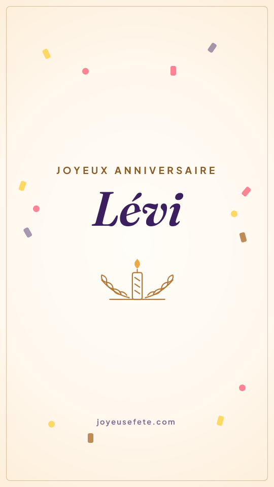 Image « Joyeux anniversaire Lévi » au format story