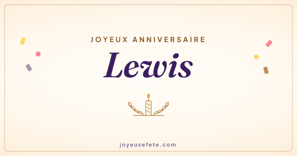 Image « Joyeux anniversaire Lewis » au format large