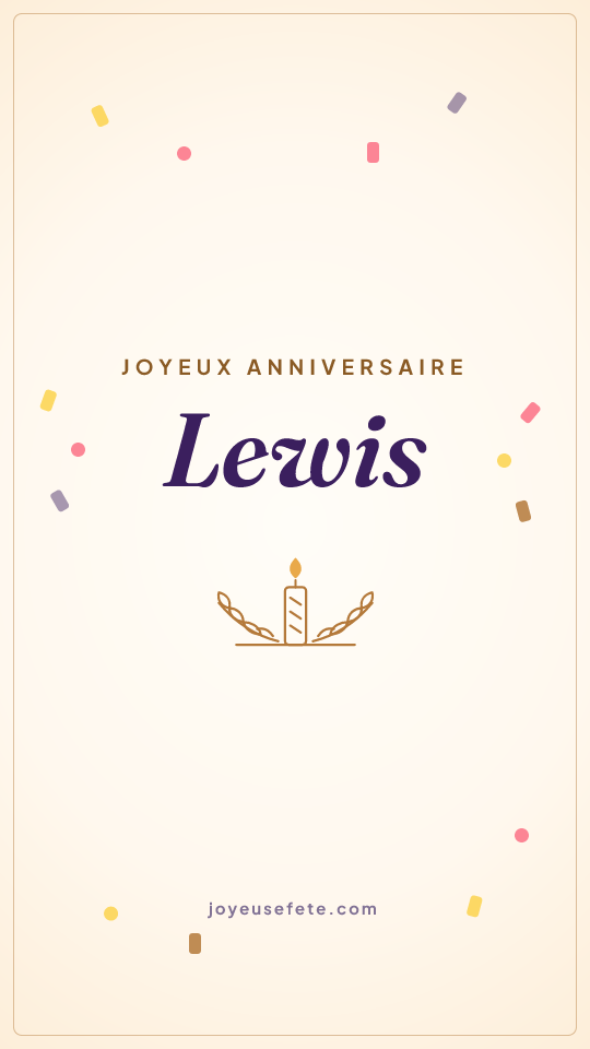 Image « Joyeux anniversaire Lewis » au format story