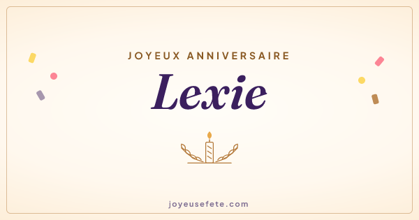 Image « Joyeux anniversaire Lexie » au format large