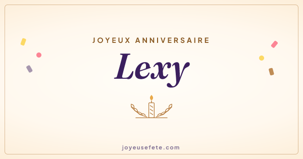 Image « Joyeux anniversaire Lexy » au format large