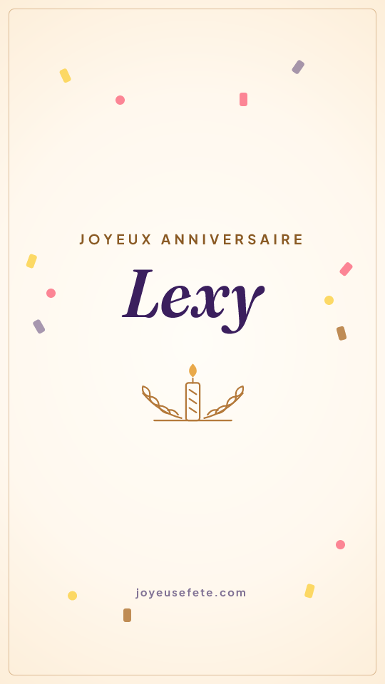 Image « Joyeux anniversaire Lexy » au format story