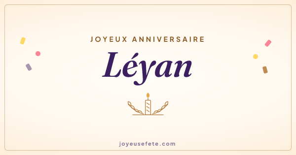 Image « Joyeux anniversaire Léyan » au format large