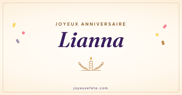 Image « Joyeux anniversaire Lianna » au format large