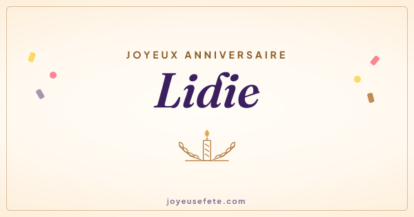 Image « Joyeux anniversaire Lidie » au format large