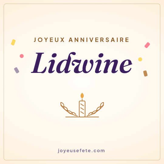 Image carrée « Joyeux anniversaire Lidwine » pour WhatsApp