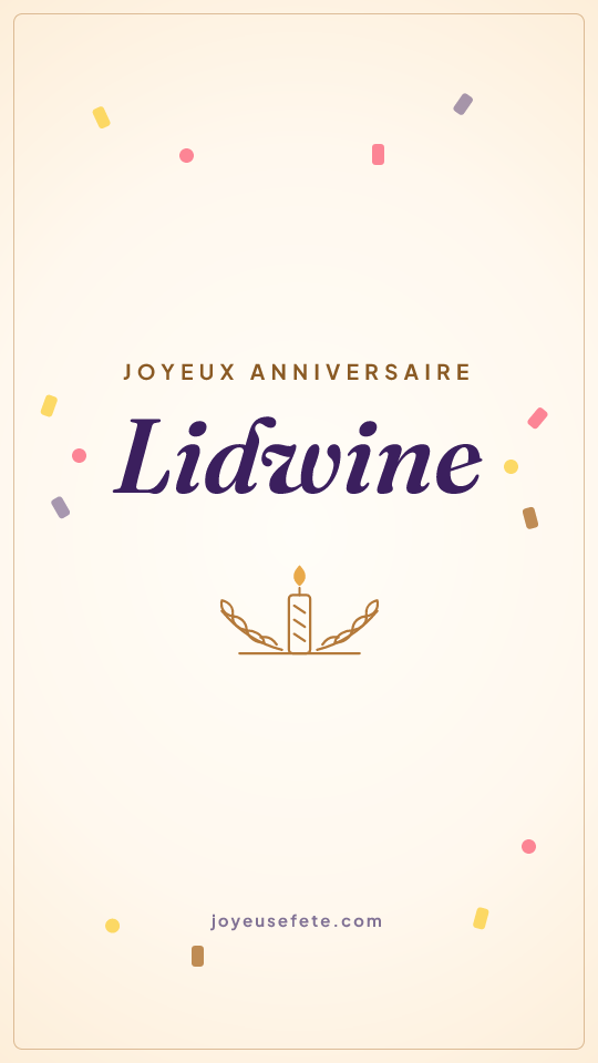 Image « Joyeux anniversaire Lidwine » au format story
