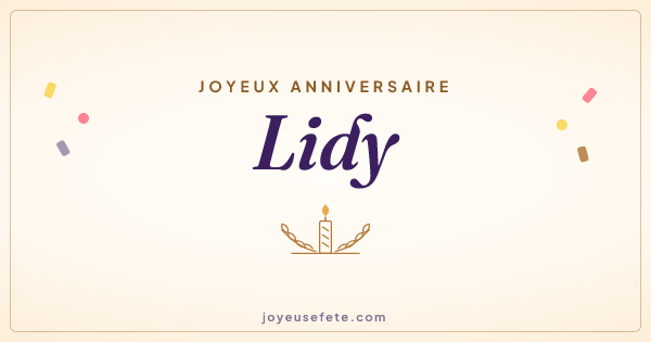 Image « Joyeux anniversaire Lidy » au format large