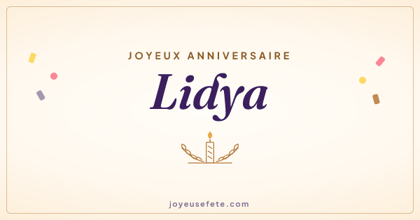 Image « Joyeux anniversaire Lidya » au format large