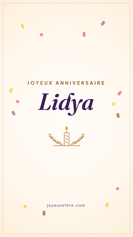 Image « Joyeux anniversaire Lidya » au format story