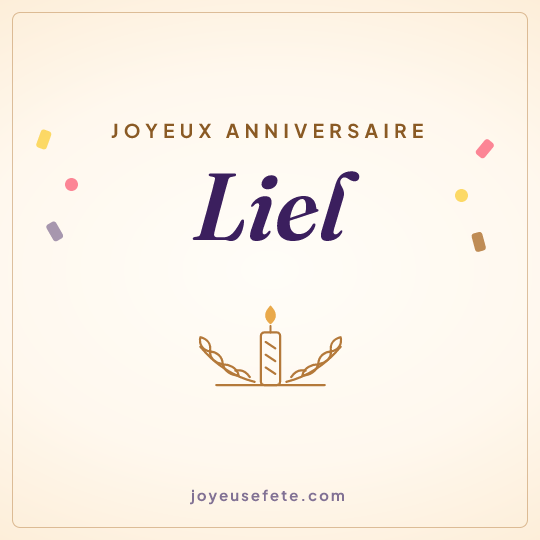 Image carrée « Joyeux anniversaire Liel » pour WhatsApp