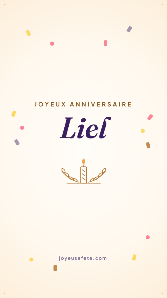 Image « Joyeux anniversaire Liel » au format story