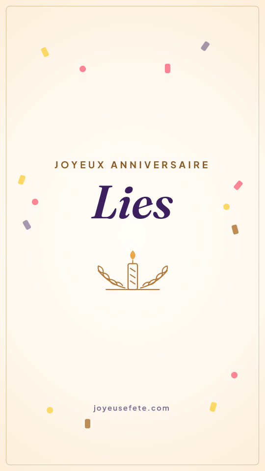 Image « Joyeux anniversaire Lies » au format story