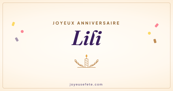 Image « Joyeux anniversaire Lili » au format large