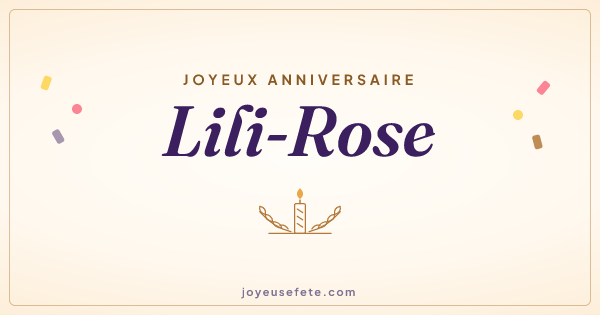 Image « Joyeux anniversaire Lili-Rose » au format large