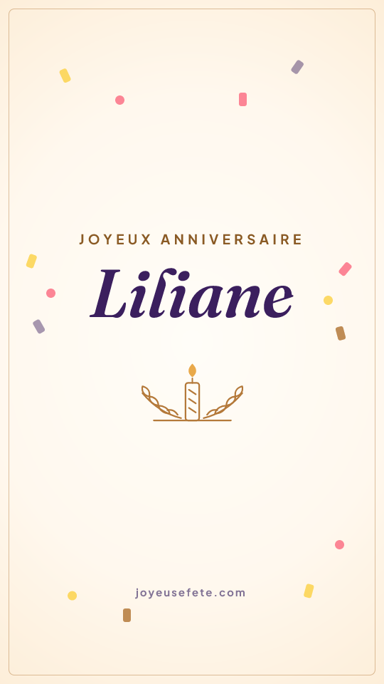 Image « Joyeux anniversaire Liliane » au format story