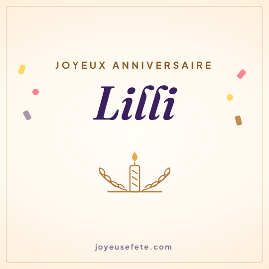 Image carrée « Joyeux anniversaire Lilli » pour WhatsApp
