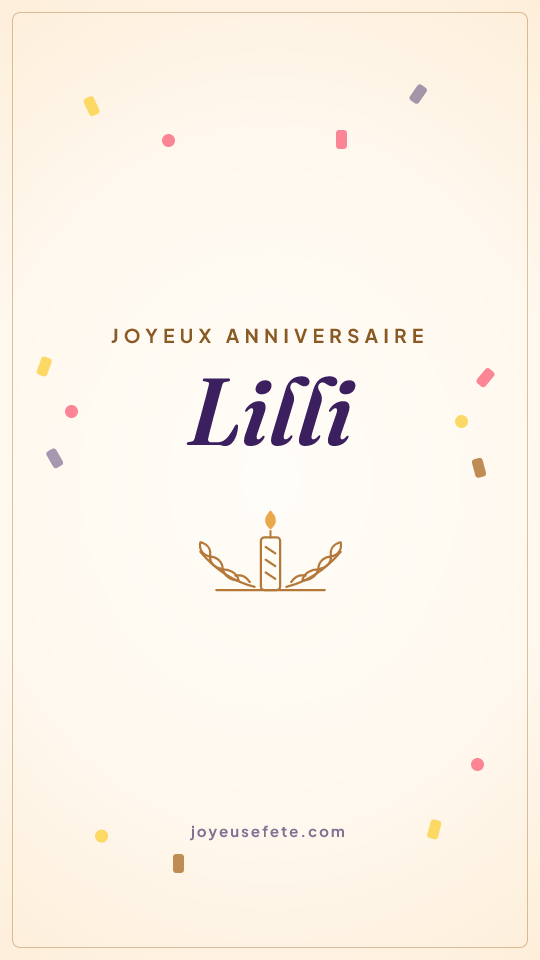 Image « Joyeux anniversaire Lilli » au format story