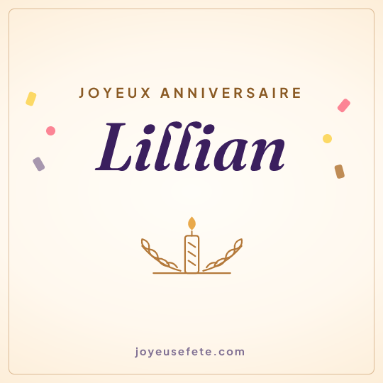 Image carrée « Joyeux anniversaire Lillian » pour WhatsApp