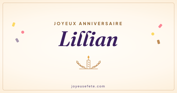 Image « Joyeux anniversaire Lillian » au format large