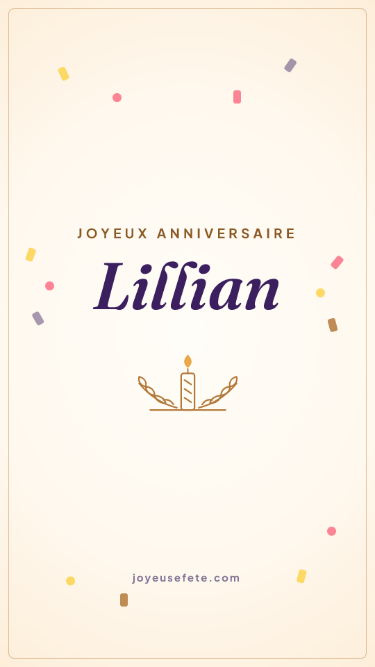 Image « Joyeux anniversaire Lillian » au format story