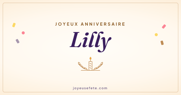Image « Joyeux anniversaire Lilly » au format large