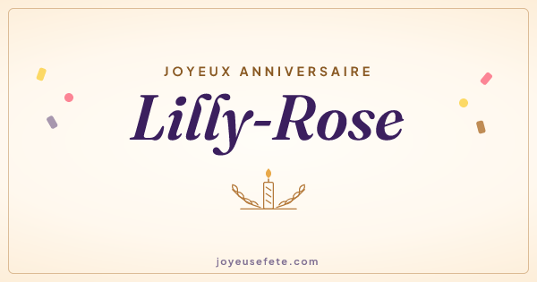 Image « Joyeux anniversaire Lilly-Rose » au format large