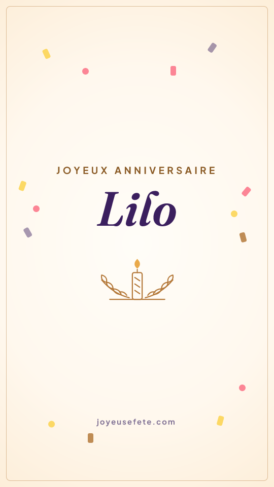 Image « Joyeux anniversaire Lilo » au format story