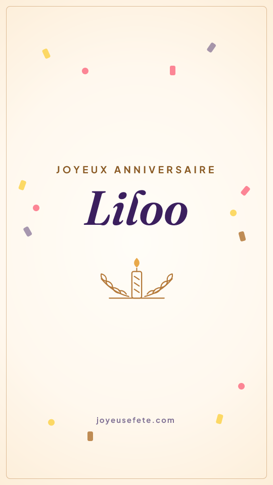 Image « Joyeux anniversaire Liloo » au format story