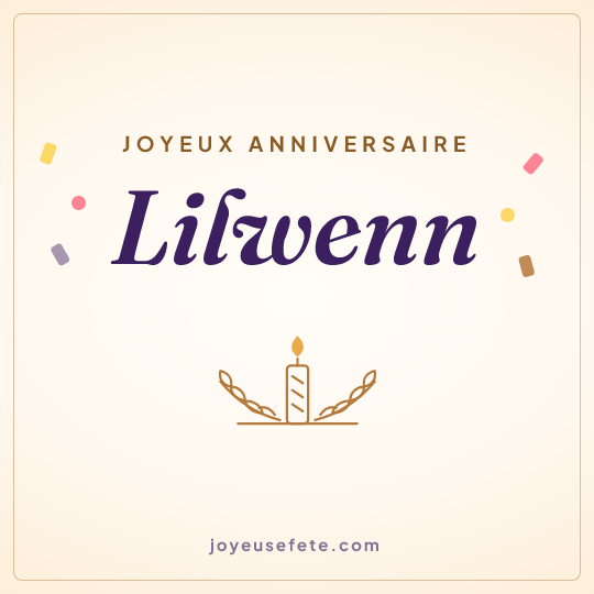 Image carrée « Joyeux anniversaire Lilwenn » pour WhatsApp