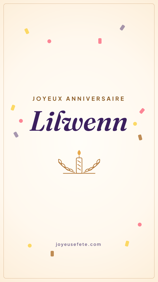 Image « Joyeux anniversaire Lilwenn » au format story