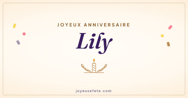Image « Joyeux anniversaire Lily » au format large
