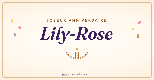 Image « Joyeux anniversaire Lily-Rose » au format large