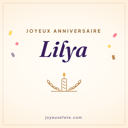 Image carrée « Joyeux anniversaire Lilya » pour WhatsApp