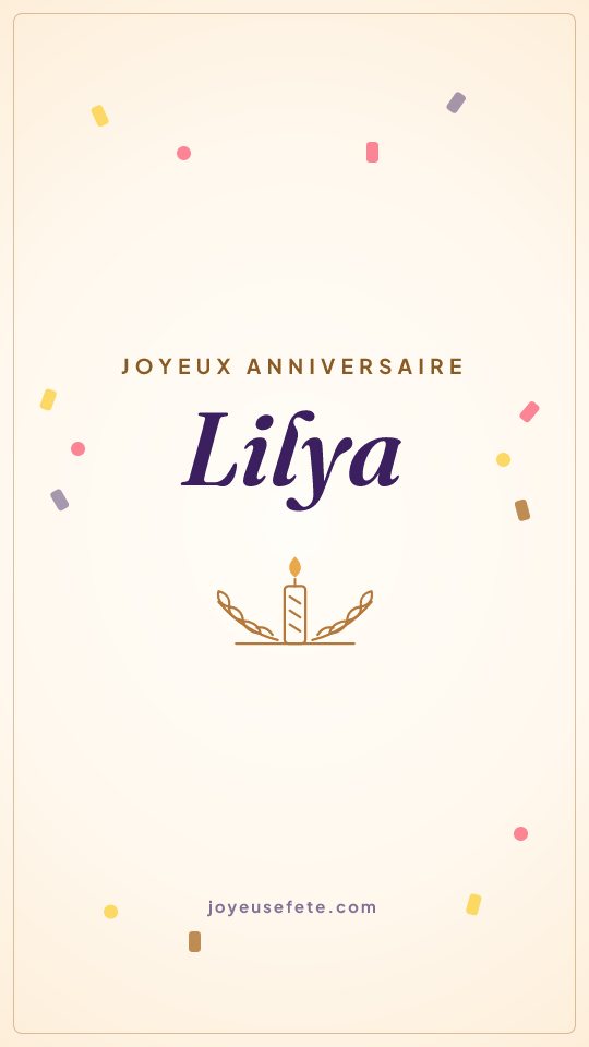 Image « Joyeux anniversaire Lilya » au format story