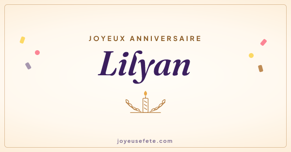 Image « Joyeux anniversaire Lilyan » au format large